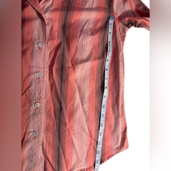 Eddie Bauer 100 | 2x 100 | 2 Cotton Poplin Button-up top pink gray white Small - Picture 11 of 11
